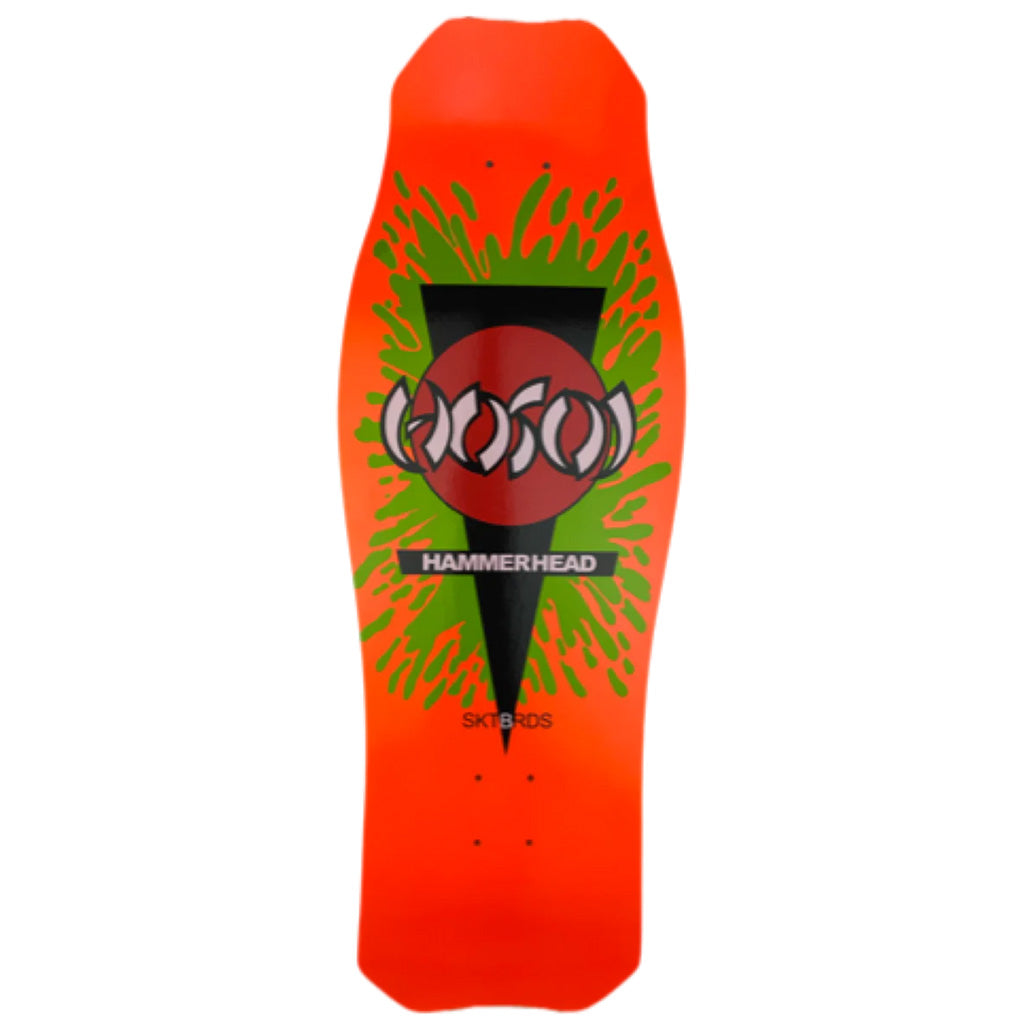 Hosoi Skateboards NEON O.G. Hammerhead Splat Deck– 10.5&quot; x 31&quot; - Orange