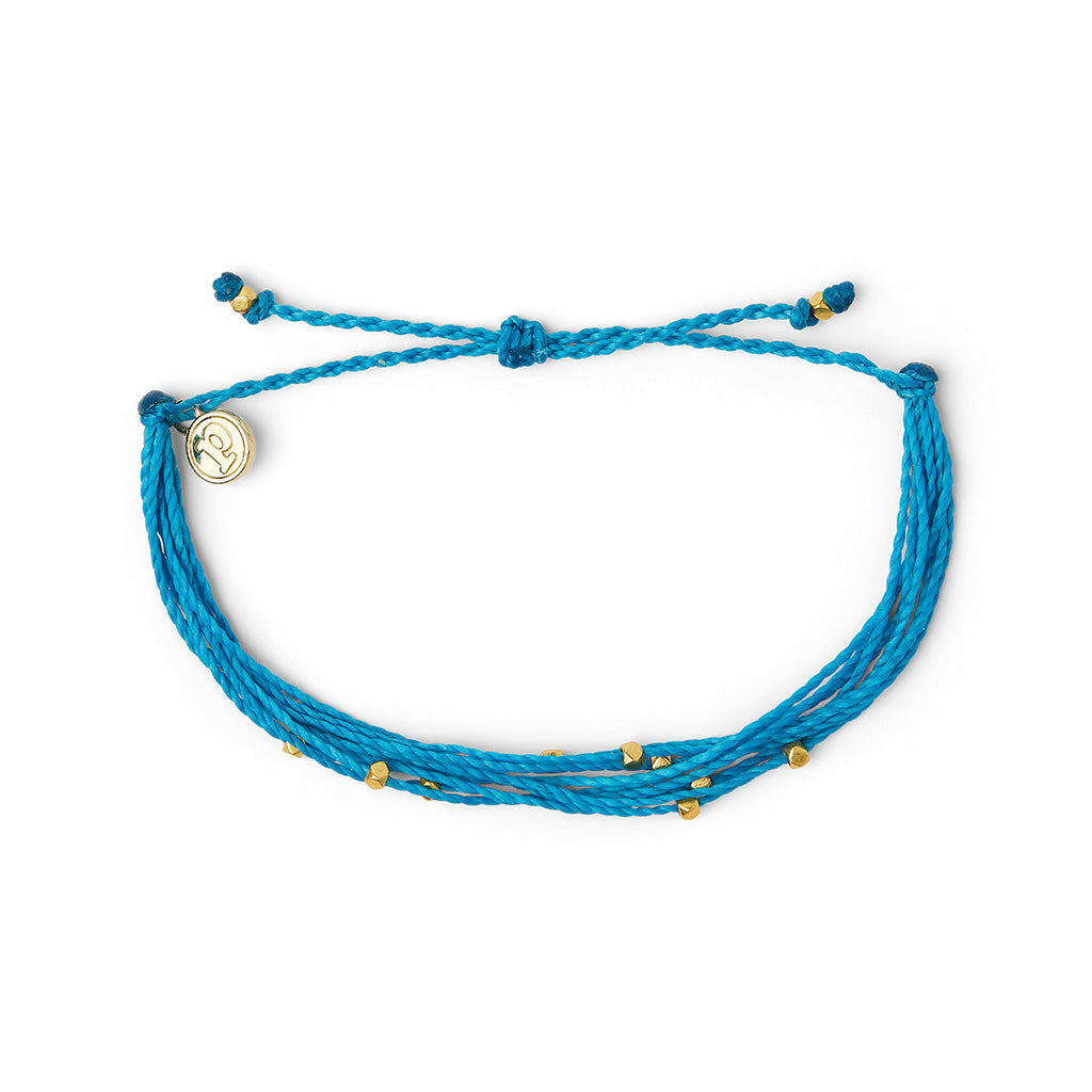 Pura Vida Gold Malibu Bracelet : Neon Blue