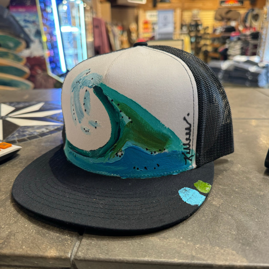 Surfing Mermaid Apparel Be the Wave Art Trucker Cap