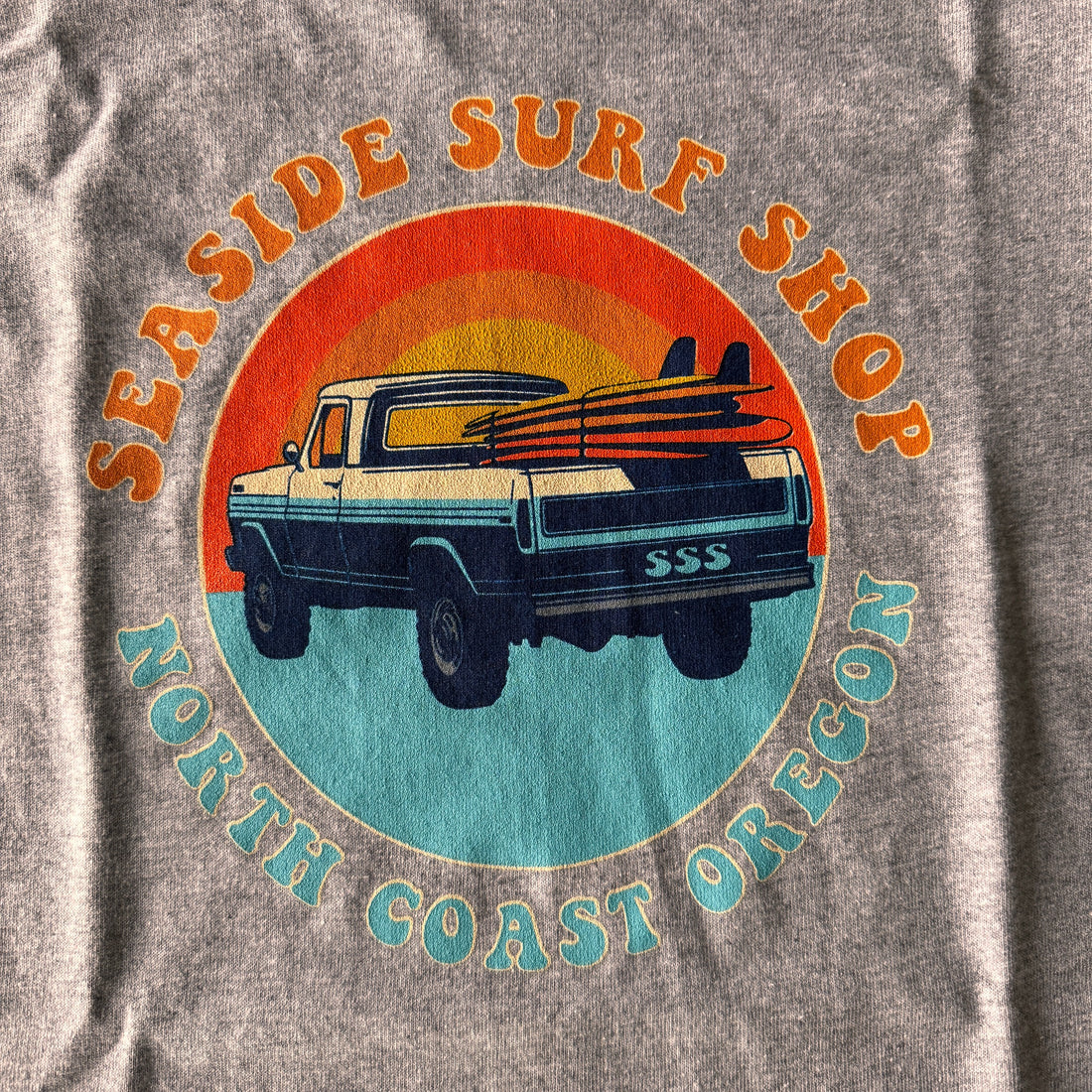 Seaside Surf Shop Youth Beach Truck Tee - Sports Grey