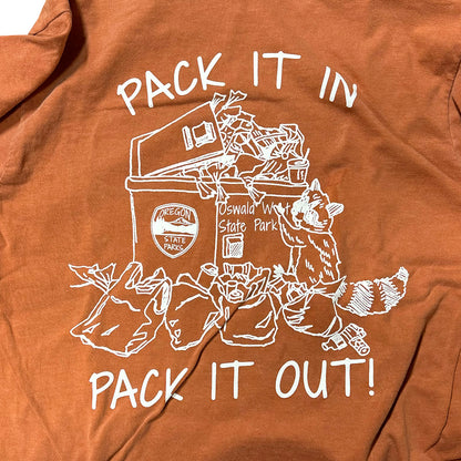 OSA Shorties Fundraiser Tee - Pack it In, Pack it Out L/S Tee - Brown