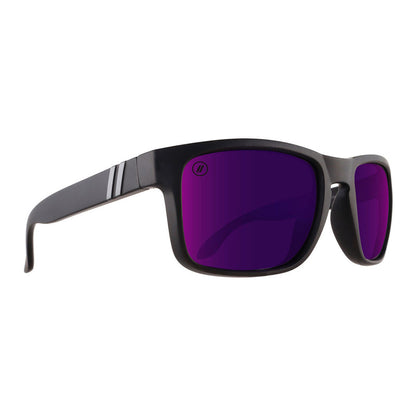 Blender Sunglasses - Dark Halo Matte Sunglasses - Matte Black/Polarized Purple Mirror