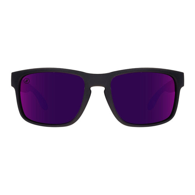 Blender Sunglasses - Dark Halo Matte Sunglasses - Matte Black/Polarized Purple Mirror