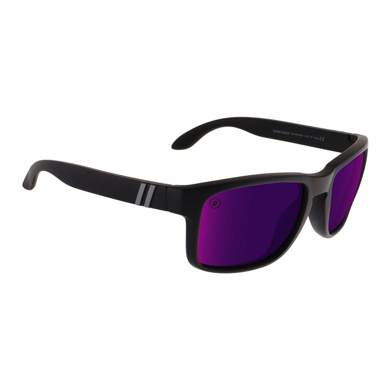 Blender Sunglasses - Dark Halo Matte Sunglasses - Matte Black/Polarized Purple Mirror