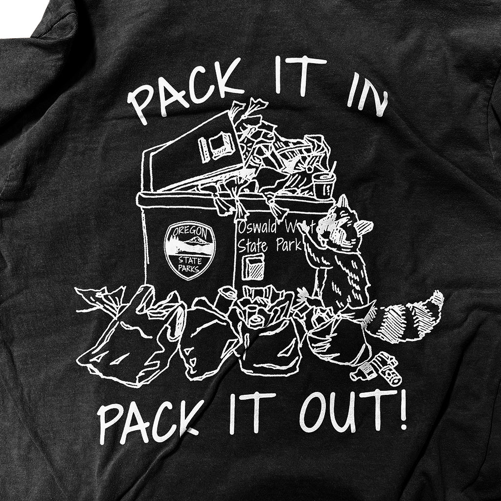 OSA Shorties Fundraiser Tee - Pack it In, Pack it Out L/S Tee - Black