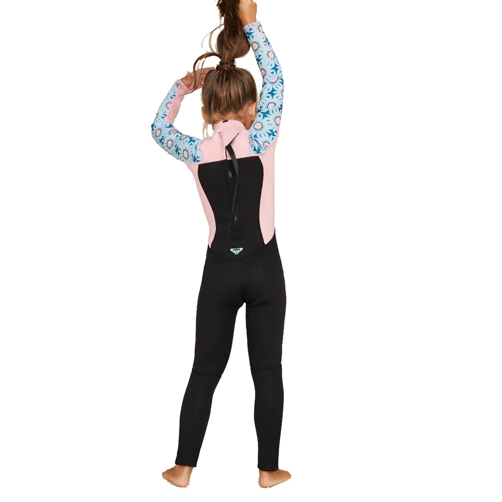 Roxy Prologue Girls 3/2mm Back Zip Wetsuit - Crystal Teal Sol Flower