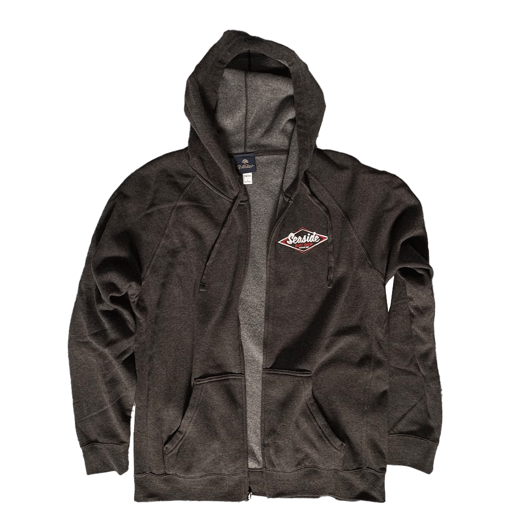 Seaside Surf Shop Vintage Logo Zip Hoody - Smoke