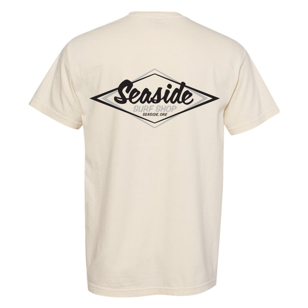 Seaside Surf  Garment Dyed Vintage Logo S/S Tee - Ivory