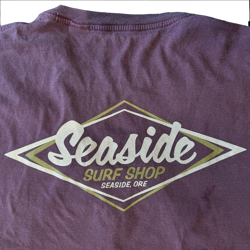 Seaside Surf  Garment Dyed Vintage Logo S/S Tee - Maroon