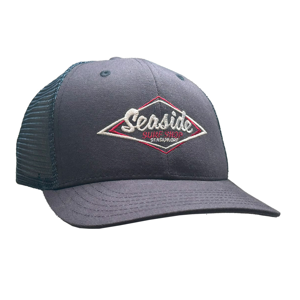 Seaside Surf Shop Vintage Logo Mid Crown Cap - Navy/Blue - Seaside Surf Shop 