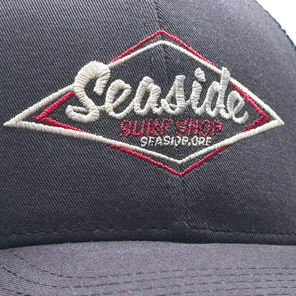 Seaside Surf Shop Vintage Logo Mid Crown Cap - Navy/Blue - Seaside Surf Shop 