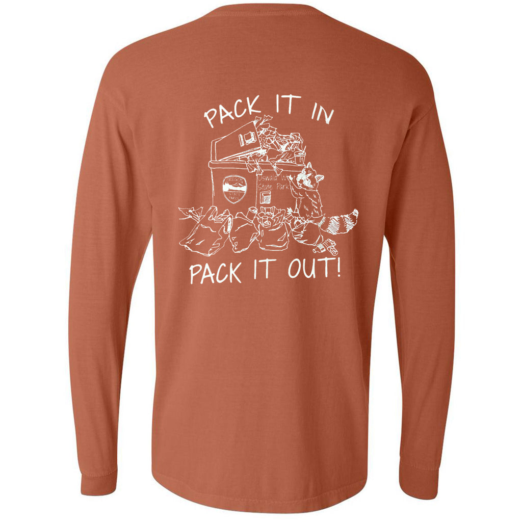 OSA Shorties Fundraiser Tee - Pack it In, Pack it Out L/S Tee - Brown