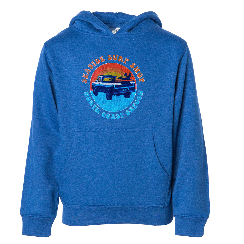 Seaside Surf Shop Youth Beach Truck Pullover Hoody - Royal Heather