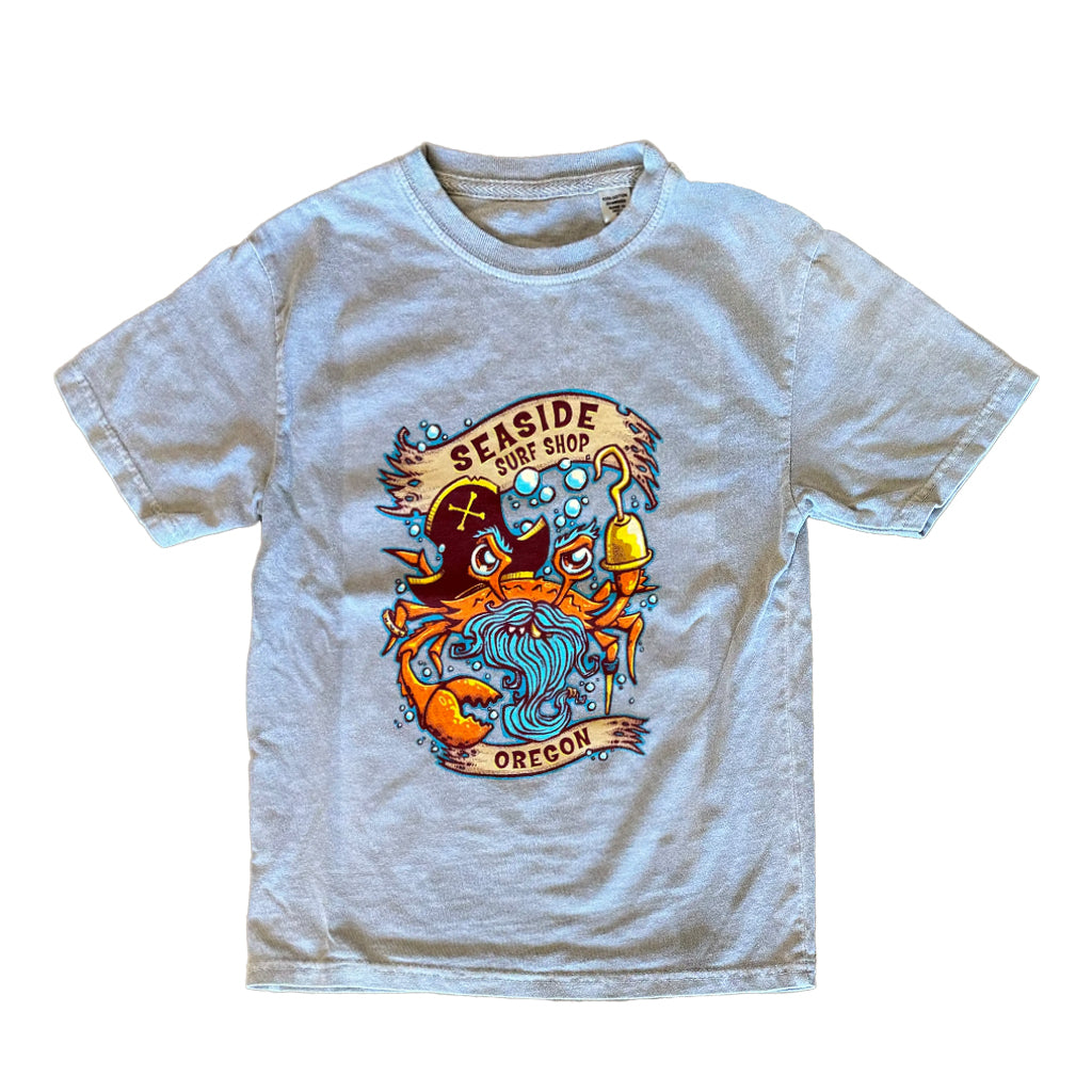 Seaside Surf Shop Pirate Crab Youth S/S Tee - Steel Grey