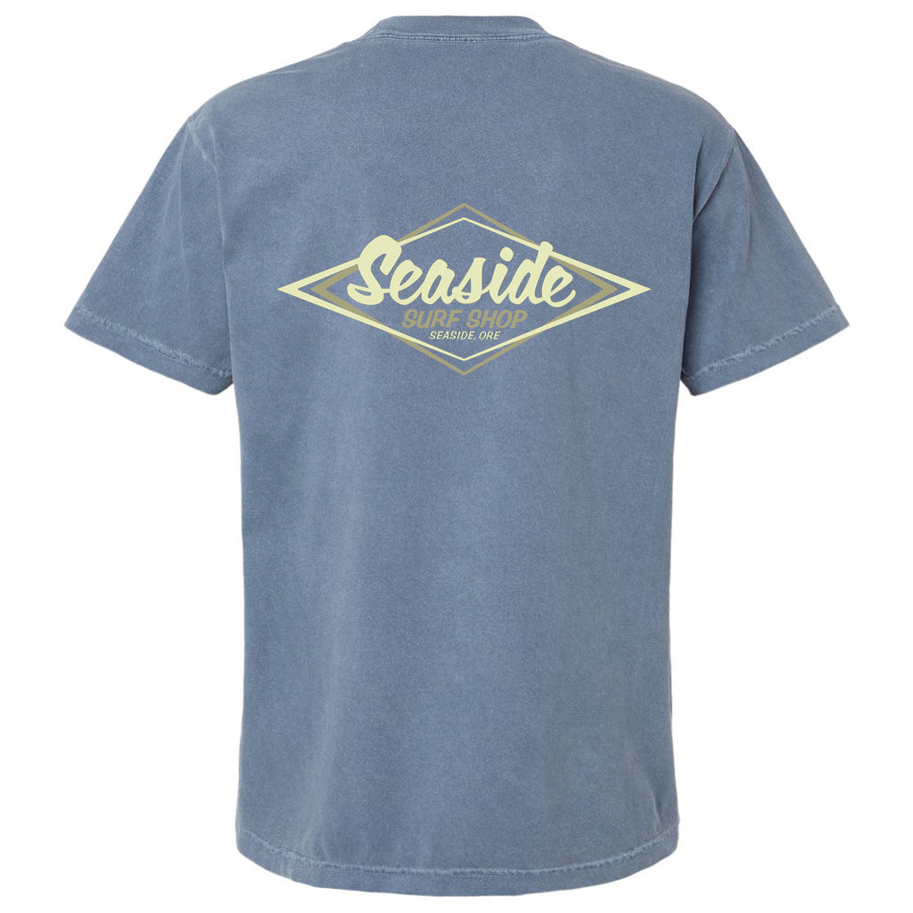 Seaside Surf  Garment Dyed Vintage Logo S/S Tee - Deep Blue