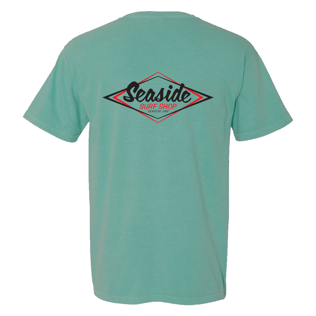 Seaside Surf Garment Dyed Vintage Logo S/S Tee - Aqua