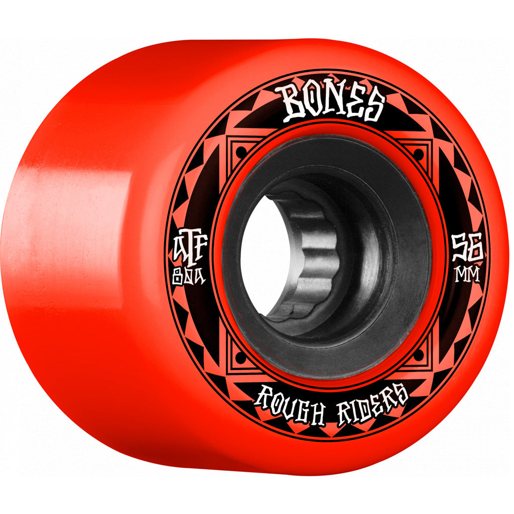 Bones ATF Rough Rider 59mm 80a Skateboard Wheels - Red