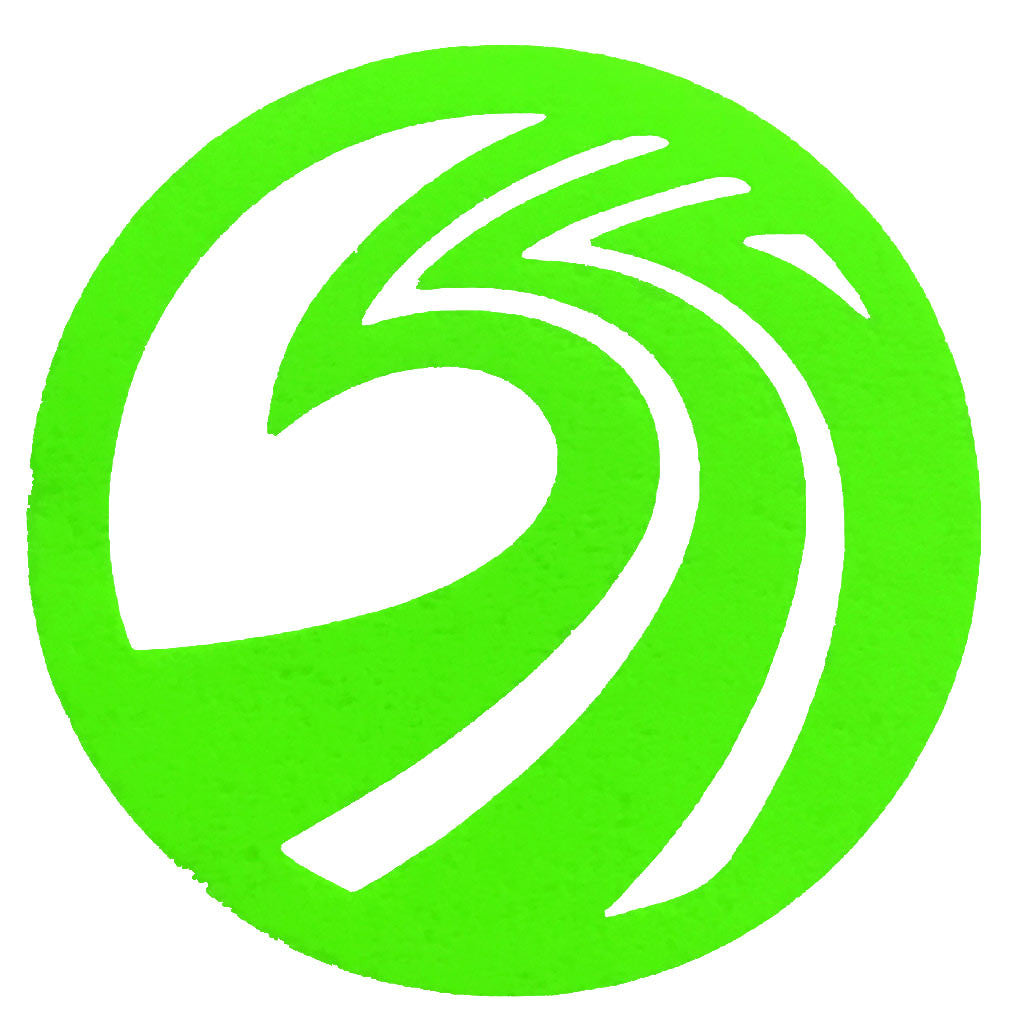 Seaside Surf Shop - New Wave Logo Die Cut- 3&quot; Green - Seaside Surf Shop 