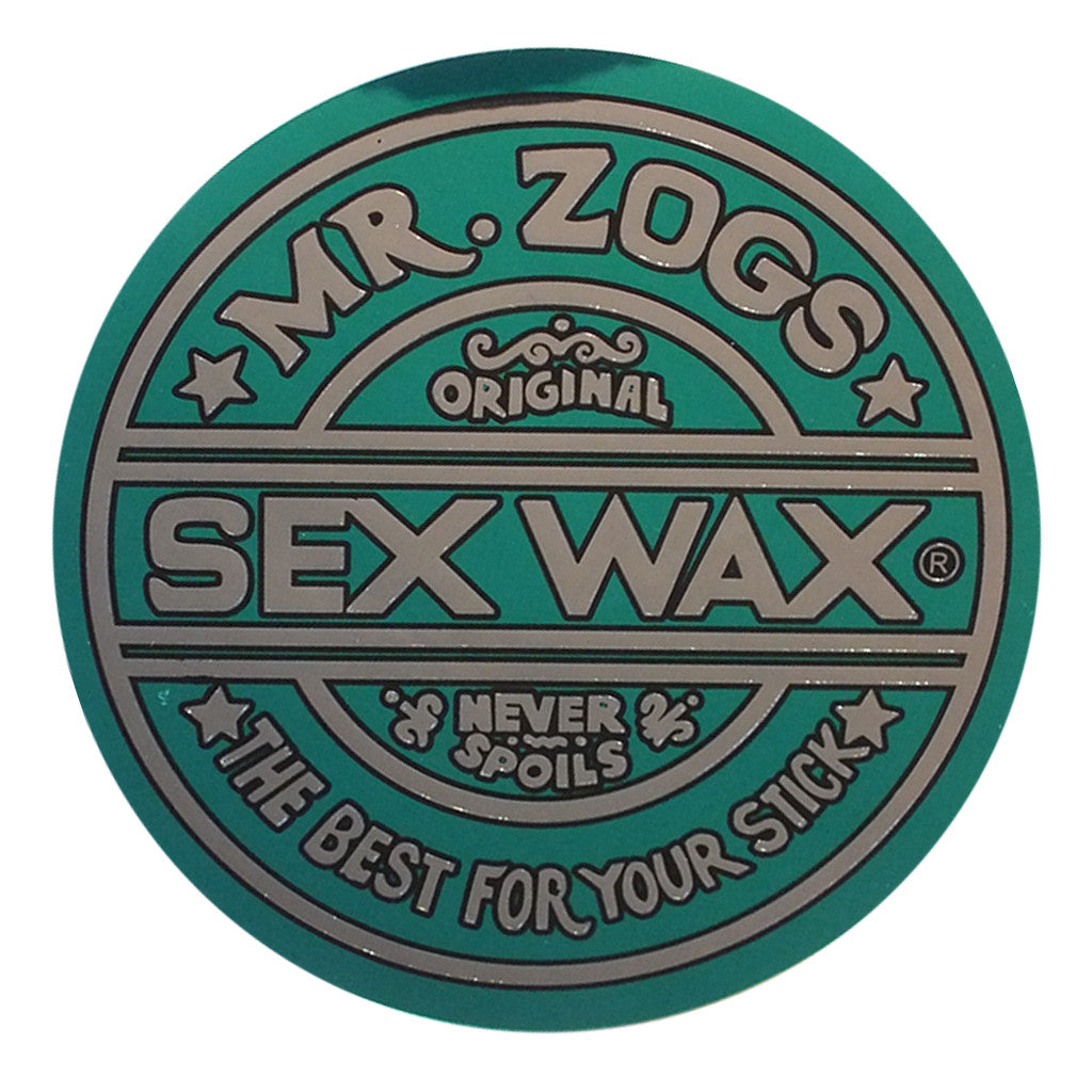 Sex Wax Classic Logo Stickers - 10&quot; Metallic Green - Seaside Surf Shop 