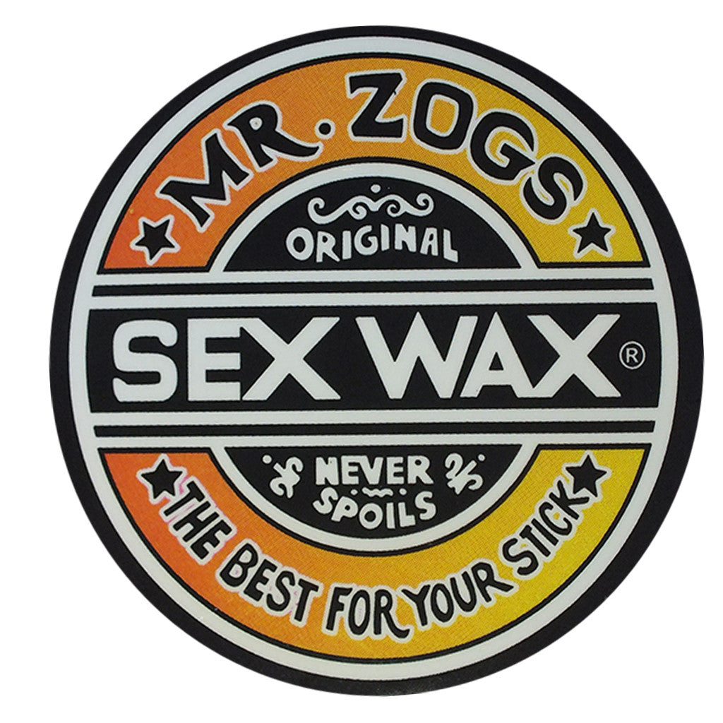 Sex Wax Classic Logo Stickers - 7&quot; Orange Fade - Seaside Surf Shop 