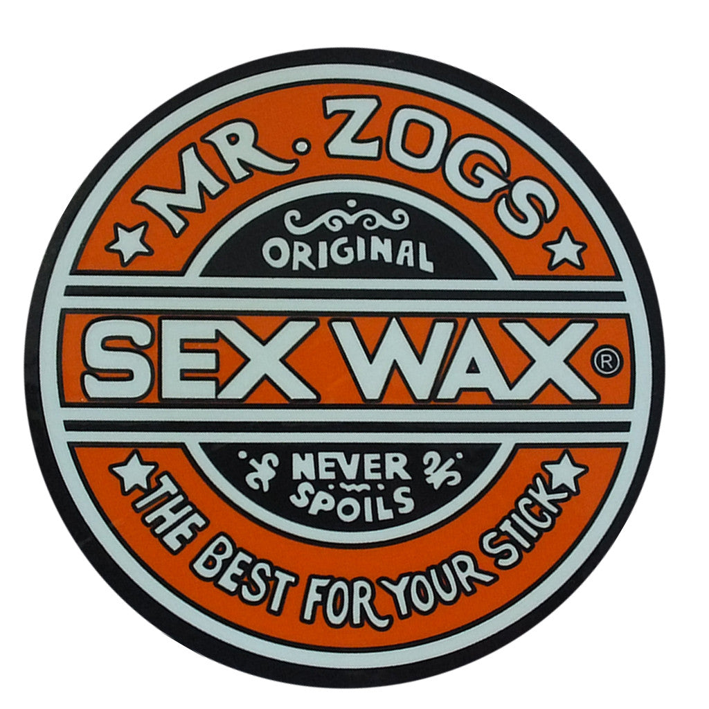 Sex Wax Classic Logo Stickers - 10&quot; Orange - Seaside Surf Shop 